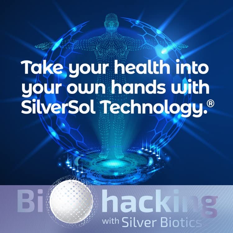 Silver Biotics Colloidal Nano SilverSol Ag₄O₄ 10 PPM Immune Support | Bio-Hacking Immune Building Natural Support | 32 Fl Oz (Pack of 2)
