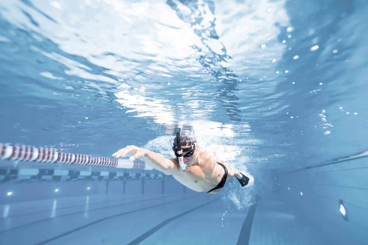 Arena Unisex Swim Snorkel III for Adults, Lap Swimming and Training Snorkel, Black, One Size