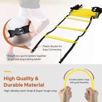 GHB Pro Agility Ladder 2 Pack Agility Training Ladder Speed 12 Rung 20ft with Carrying Bag