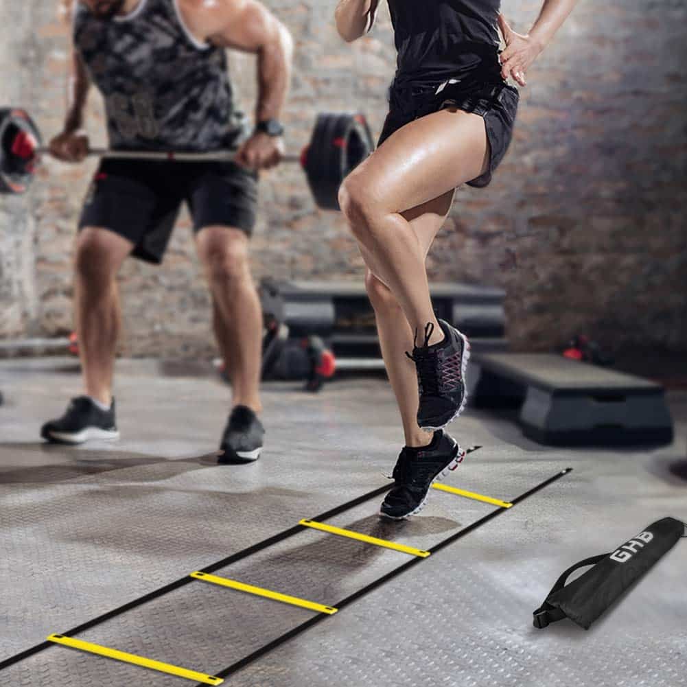 GHB Pro Agility Ladder 2 Pack Agility Training Ladder Speed 12 Rung 20ft with Carrying Bag