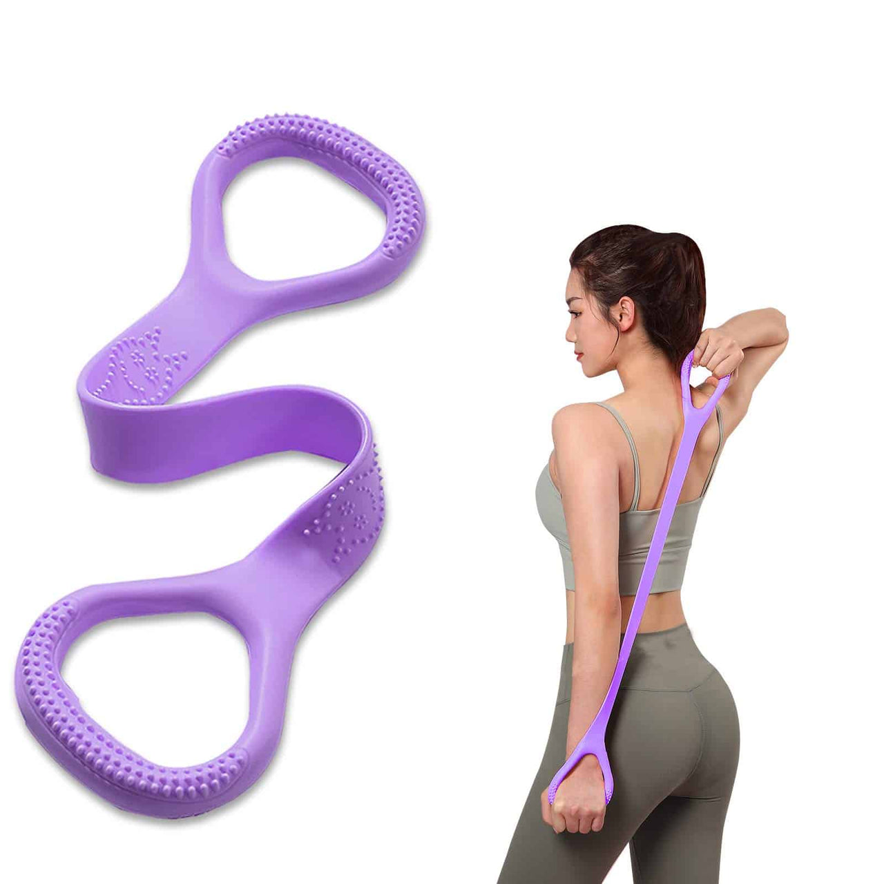 Figure 8 Fitness Resistance Band, Arm|Back Training Elastic Ropes - Pure Barre Workout Chest Arm and Shoulder Stretch Bands Exercise Equipment for Physical Therapy,Yoga,Pilates,Stretching
