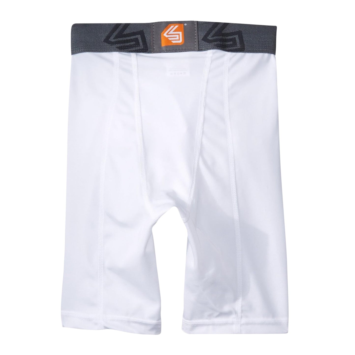 Shock Doctor Compression Shorts with Protective Bio-Flex Cup, Moisture Wicking Vented Protection, Adult Size White