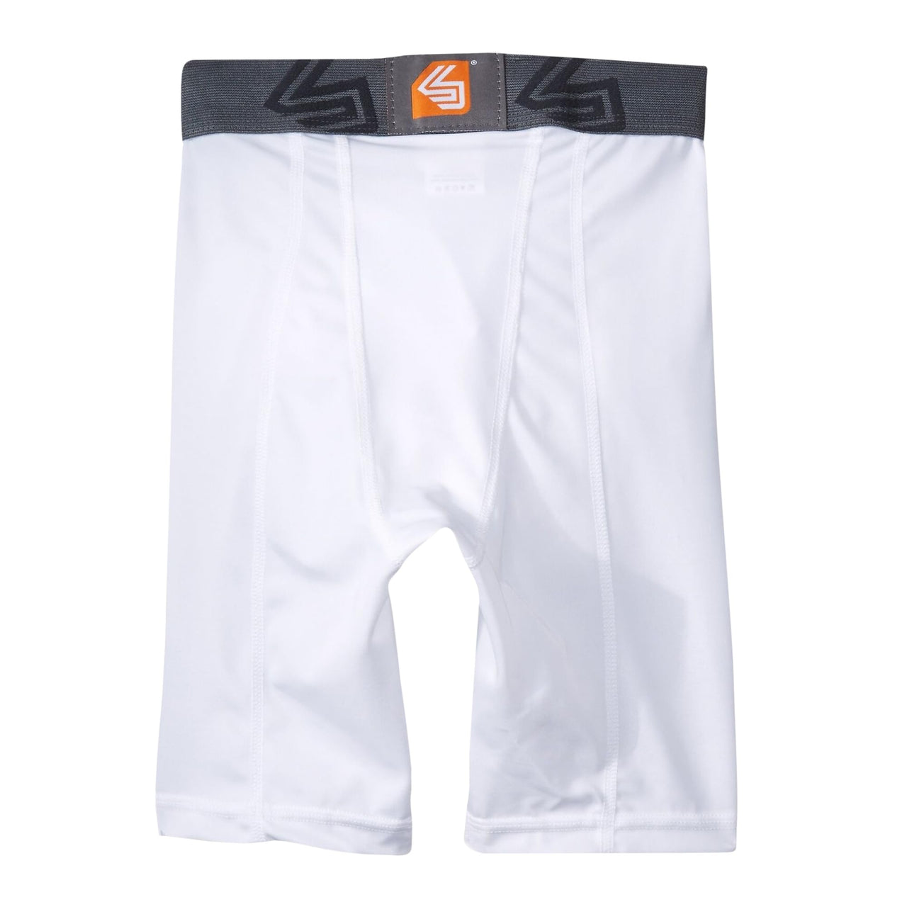 Shock Doctor Compression Shorts with Protective Bio-Flex Cup, Moisture Wicking Vented Protection, Adult Size White