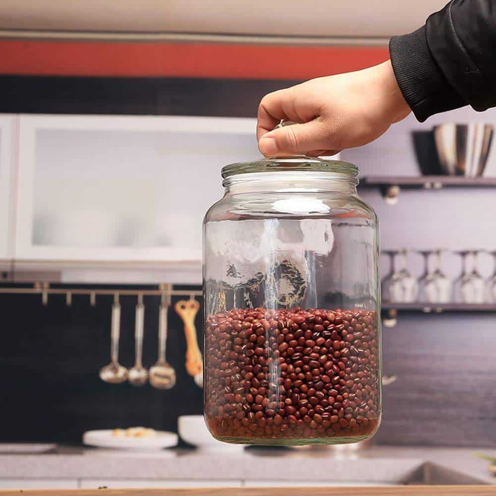 Glass Jars,Candy Jar with Lid For Household,Food Grade Clear Jars - 1/2 Gallon (3 Pack)