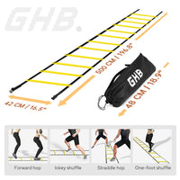 GHB Pro Agility Ladder 2 Pack Agility Training Ladder Speed 12 Rung 20ft with Carrying Bag