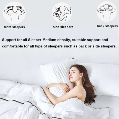 XCW Goose Down and Feather Pillow - 90% Down Filling Set of 2 Bed Pillows for Sleeping with Premium 100% Egyptian Cotton Shell, Queen Size 20x28inches