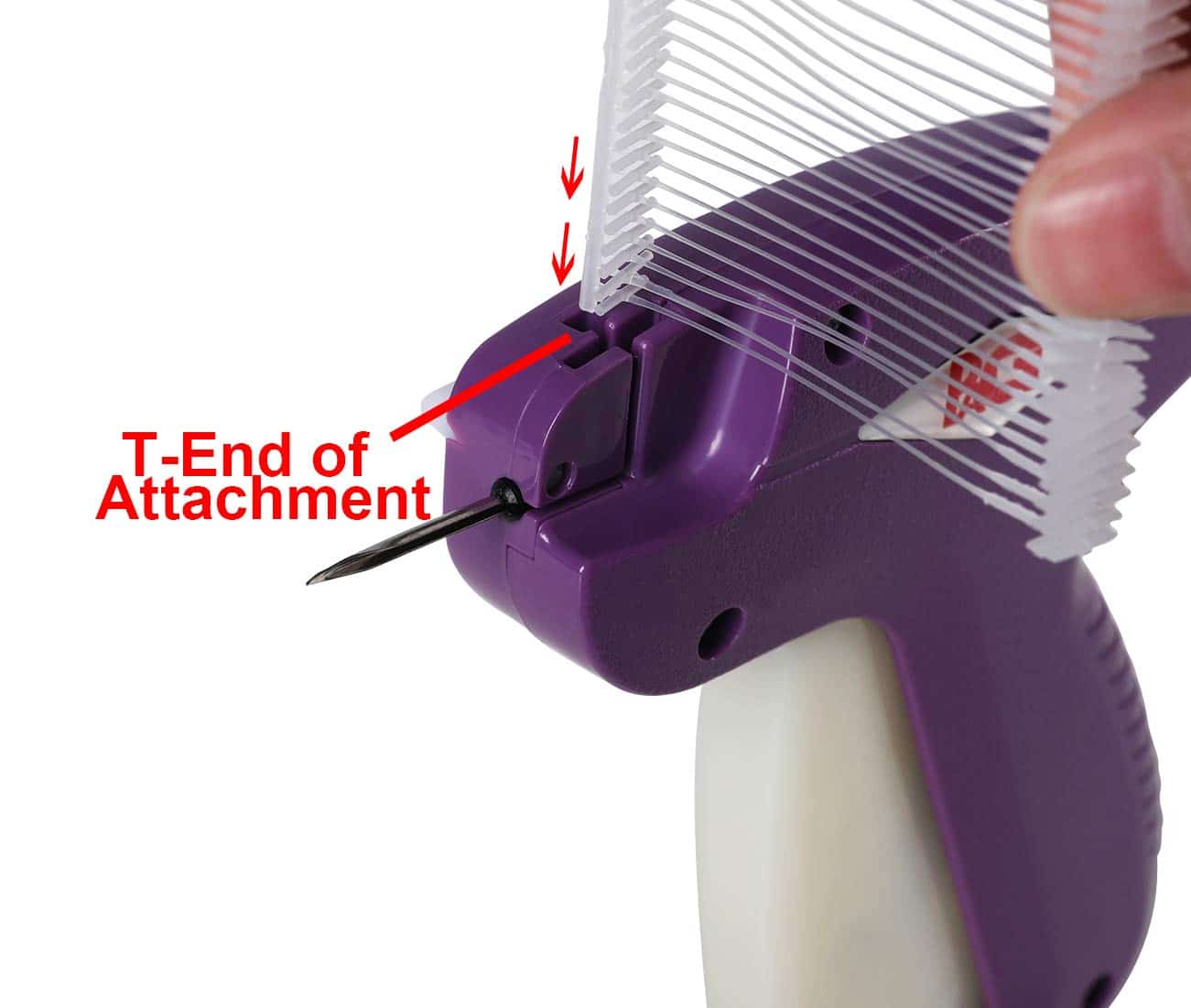 PAG Standard Tagging Gun Price Tag Attacher Gun for Clothing with 5 Needles and 2000 2inch Barbs Fasteners, Purple