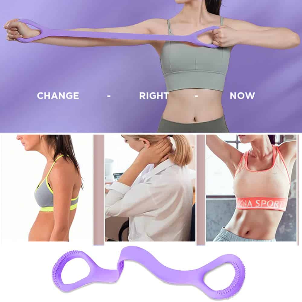 Figure 8 Fitness Resistance Band, Arm|Back Training Elastic Ropes - Pure Barre Workout Chest Arm and Shoulder Stretch Bands Exercise Equipment for Physical Therapy,Yoga,Pilates,Stretching