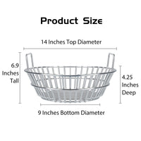 Charcoal Basket, Grill Ash Basket for Big Green Egg Large, 14 Inches Stainless Steel Ash Basket