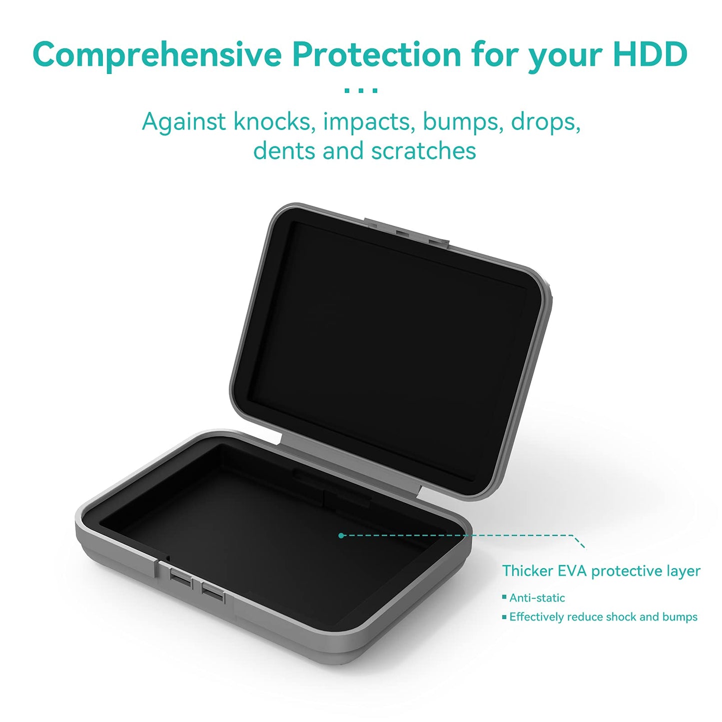 5-Pack Yottamaster 3.5 Inch Portable HDD Case / External Hard Drive Case -Gray