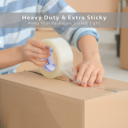 Lifetime Supplies 36 ROLLS Clear Premium Packing Tape, 65 YARDS, 2.2 mil, Heavy Duty Packaging Tape for Shipping, Moving, Sealing