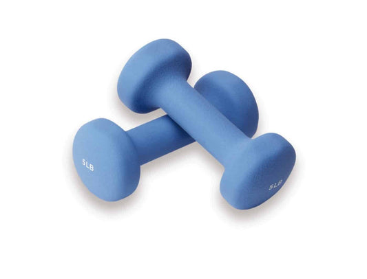 Valeo 5-Pound Pair Non-Slip Neoprene Hand Weights For Fitness Training, Includes Exercise Wall Chart