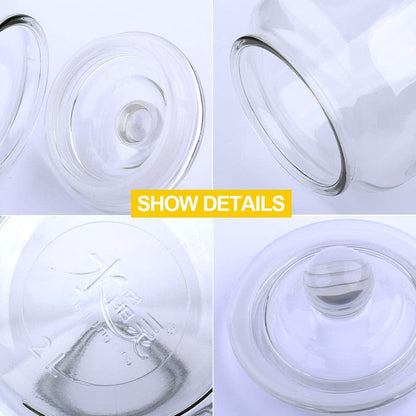 Glass Jars,Candy Jar with Lid For Household,Food Grade Clear Jars - 1/2 Gallon (3 Pack)