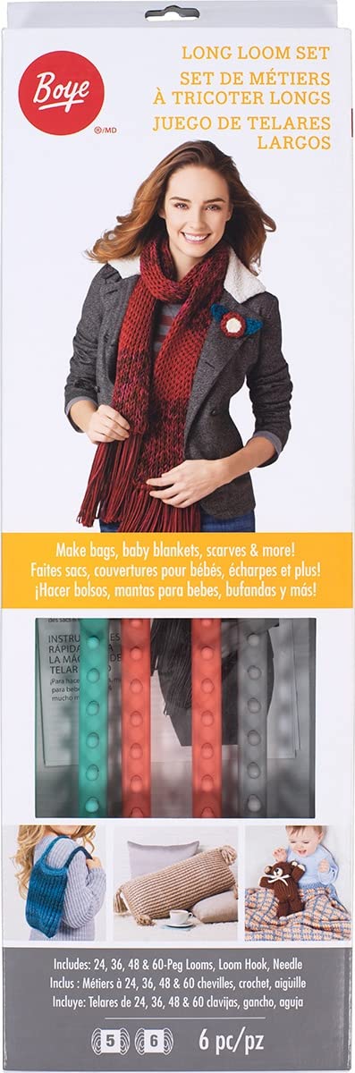 Boye Long Loom Set, Black & White Multi