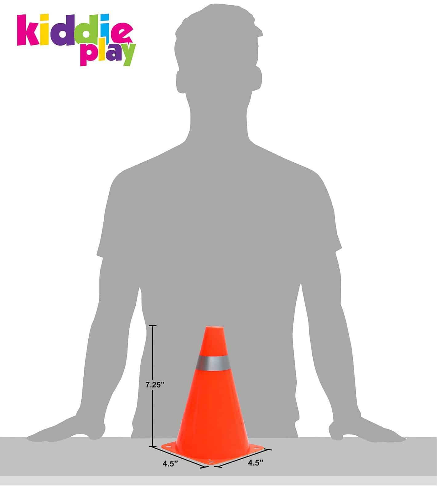 7 Inch Traffic Cones Sports Soccer Drills Agility Training Orange Cones for Kids (Set of 12)