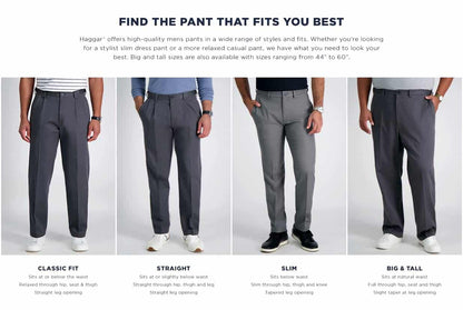 Haggar Men's Premium Comfort Dress Pant Classic Fit Reg. and Big & Tall Sizes, Medium Grey BT, 48W x 30L
