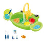 Kitchen Sink Toys, Kitchen Toy Accessories with Running Water, Coordination for, Frog Green