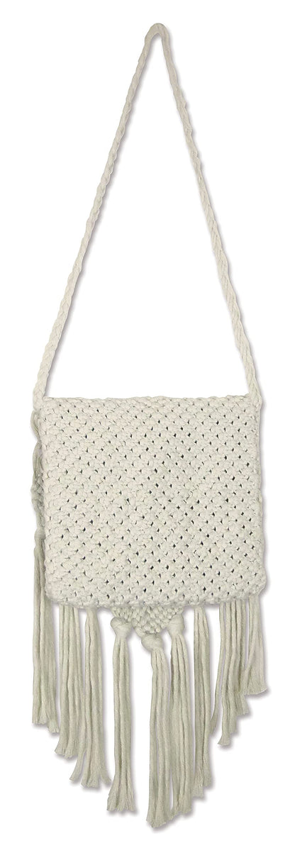 Design Works Crafts Purse Macrame Kit, White