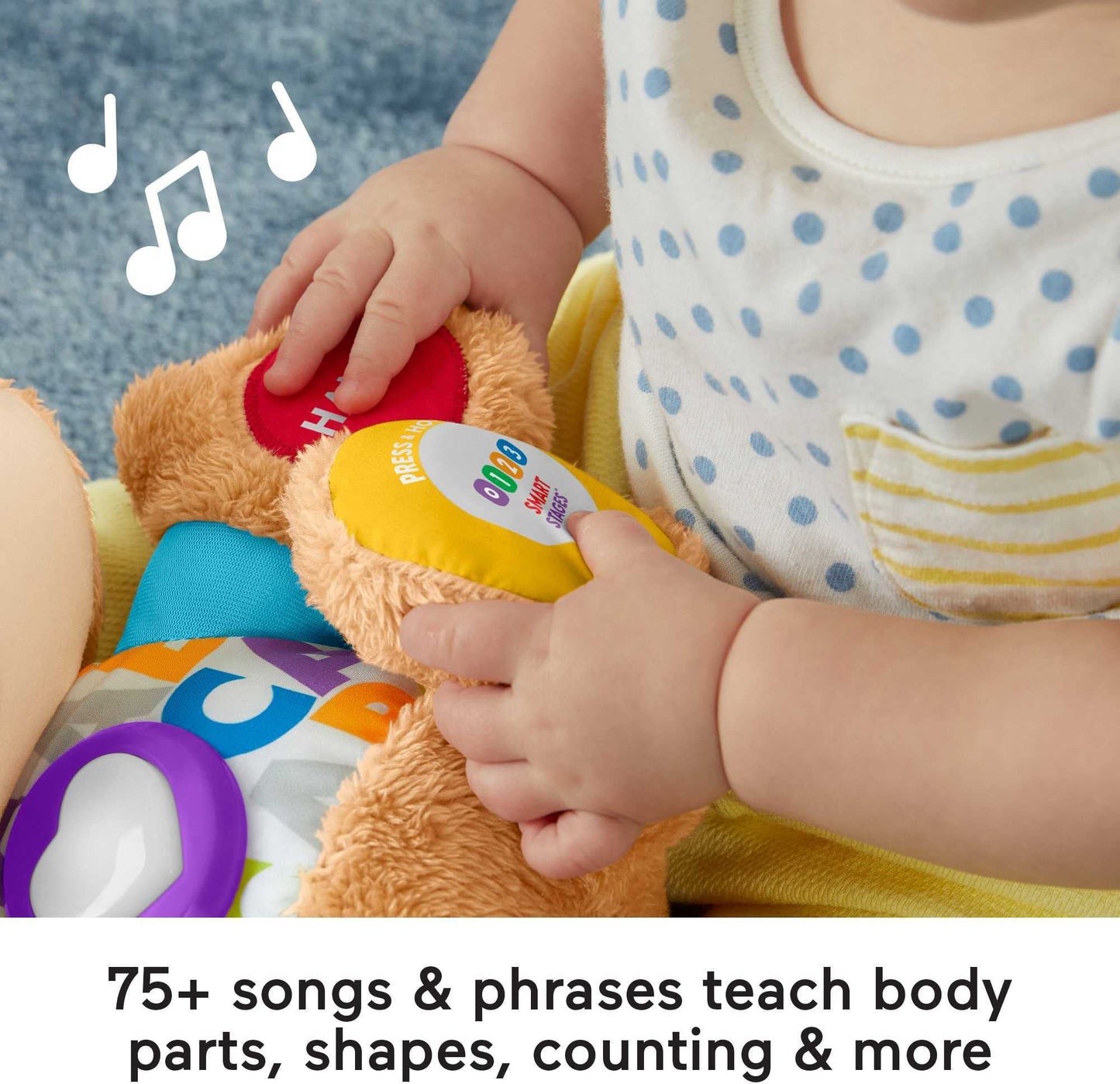 Fisher-Price Plush Baby Toy with Lights Music and Smart Stages Learning Content