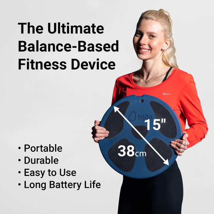 BoBo Core Trainer Balance Board, Whole Family Fitness Device with Game & Exercises App. Professional 15" Wood Board with Built-in Bluetooth Motion Sensor