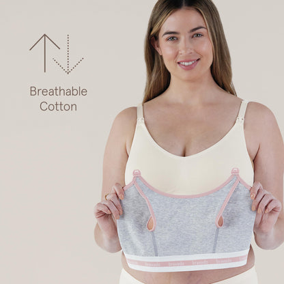 Bravado Designs Sustainable Clip and Pump Hands-Free Pumping Accessory | Dove Heather | M