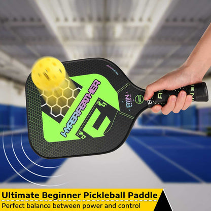 A11N HyperFeather Pickleball Paddles Set of 2 - USAPA Approved | 8OZ, Graphite Face & Polymer Core, Cushion Grip | 2 Indoor & 2 Outdoor Balls, 1 Sling Bag | Blue