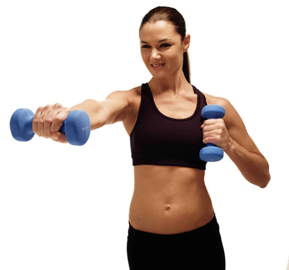 Valeo 5-Pound Pair Non-Slip Neoprene Hand Weights For Fitness Training, Includes Exercise Wall Chart
