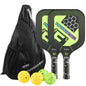 A11N HyperFeather Pickleball Paddles Set of 2 - USAPA Approved | 8OZ, Graphite Face & Polymer Core, Cushion Grip | 2 Indoor & 2 Outdoor Balls, 1 Sling Bag | Blue