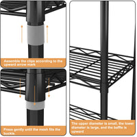 5-Tier Wire Shelving 5 Shelves Unit Metal Storage Rack Durable Organizer Perfect for Pantry Closet Kitchen Laundry Organization in Black,21”Wx14”Dx61”H