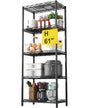 5-Tier Wire Shelving 5 Shelves Unit Metal Storage Rack Durable Organizer Perfect for Pantry Closet Kitchen Laundry Organization in Black,21”Wx14”Dx61”H
