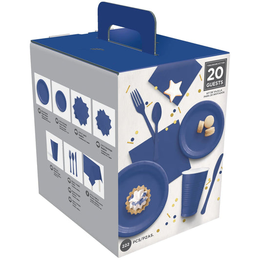 Bright Royal Blue Tableware Kit For 20 Guests - Deluxe & Durable Party Set, Perfect For Birthdays, Events & Celebrations - 1 Set