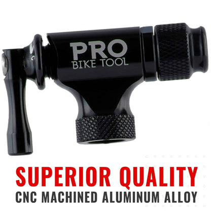 PRO BIKE TOOL CO2 Inflator for Bike Tires - Quick & Easy - Presta and Schrader Valve Compatible - Bicycle Tire Pump for Road and Mountain Bikes - Insulated Sleeve - No CO2 Cartridges Included