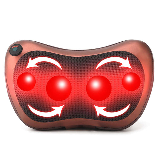 PTsolo Massage Pillow Shiatsu Neck & Back Massager with Heat Neck and Shoulder Massager with Deep Tissue Kneading Massager