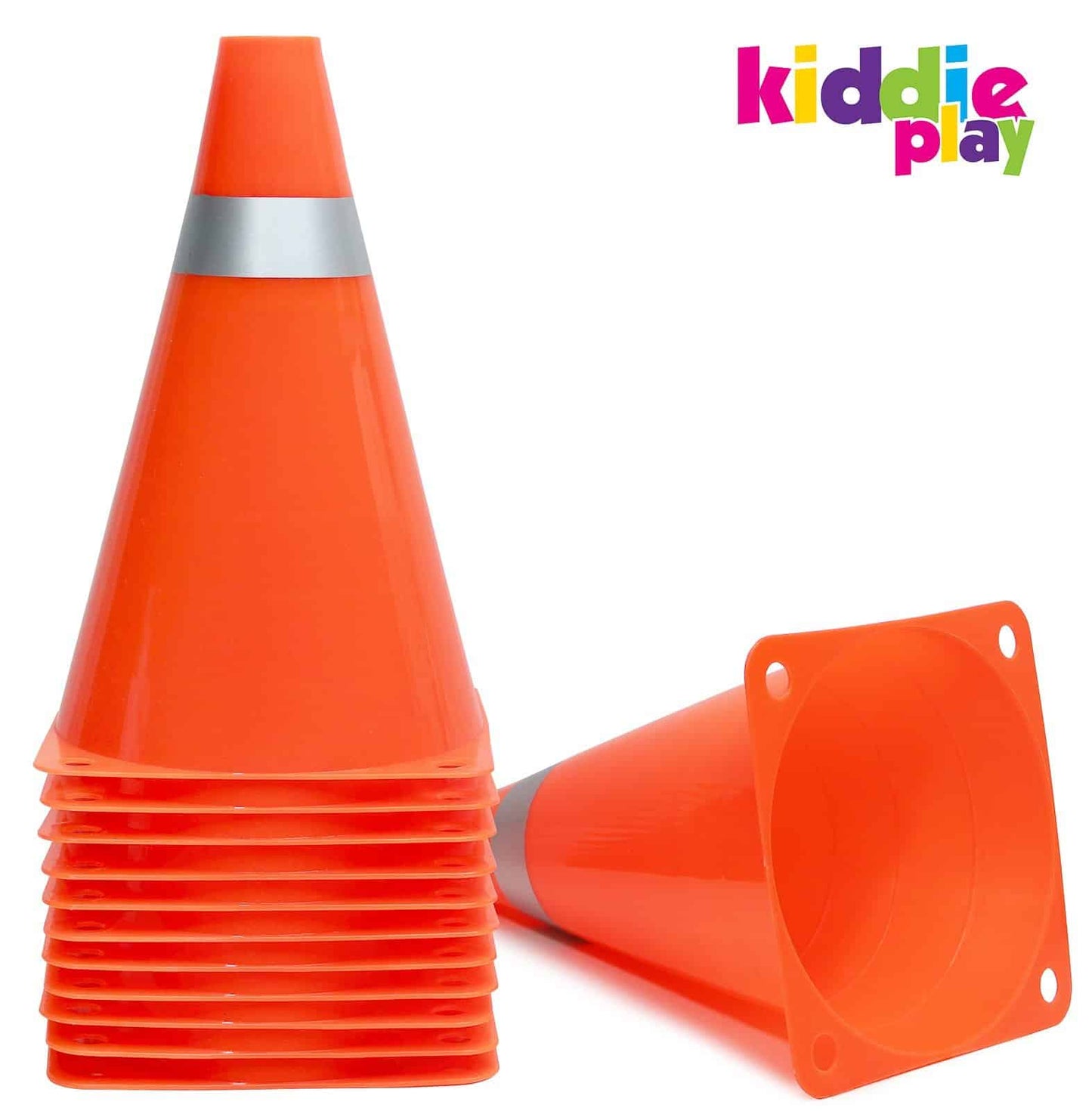 7 Inch Traffic Cones Sports Soccer Drills Agility Training Orange Cones for Kids (Set of 12)