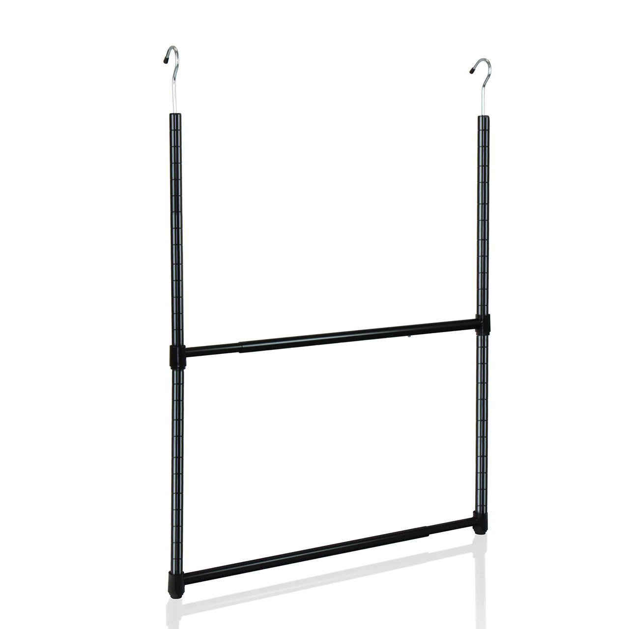 Oceanstar 2-Tier Portable Adjustable Closet Hanger Rod Black