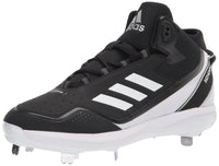 adidas Men's Icon 7 Mid Baseball Shoe Black/White/Silver Metallic 13