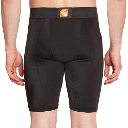 Shock Doctor Compression Shorts with Protective Bio-Flex Cup, Moisture Wicking Vented Protection, Adult Size White