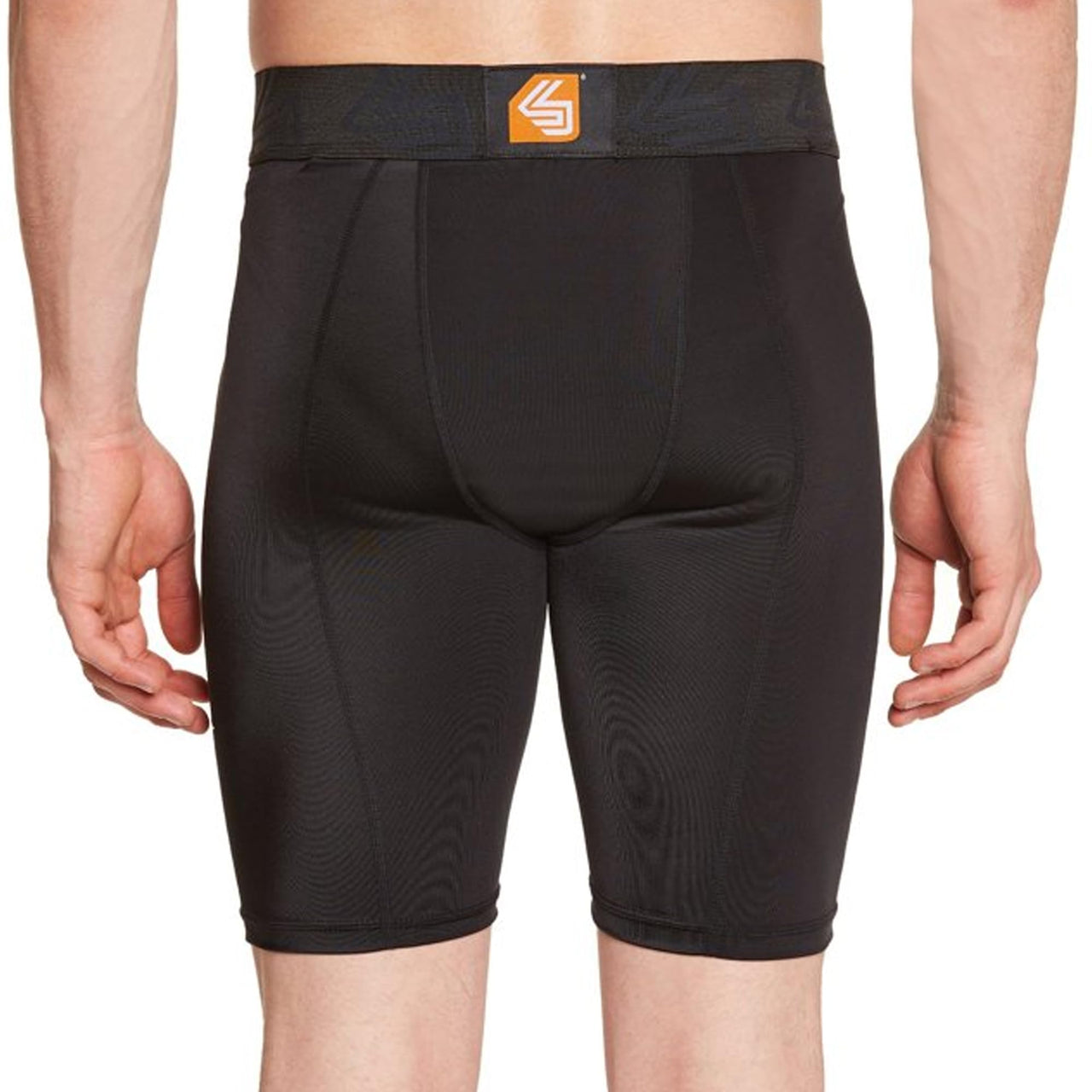Shock Doctor Compression Shorts with Protective Bio-Flex Cup, Moisture Wicking Vented Protection, Adult Size White