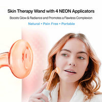 NuDerma Portable Handheld Skin Therapy Wand Machine w/Neon – Anti-Aging - Skin Tightening - Wrinkle Reducing - Dark Circles – Clarifying - Hair & Scalp Stimulator