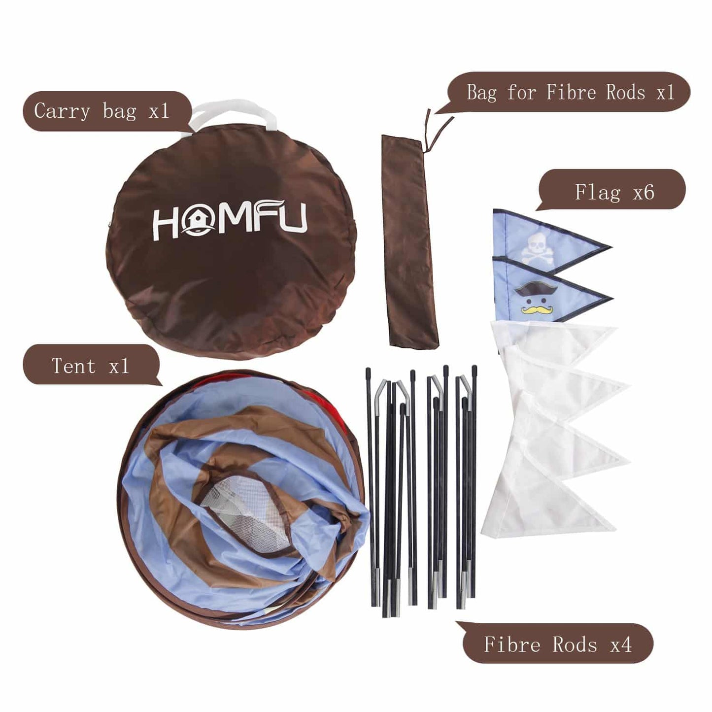 Homfu Play Tent for Kids Castle for Children Boys and Girls Viking Pattern Pop up Tent As