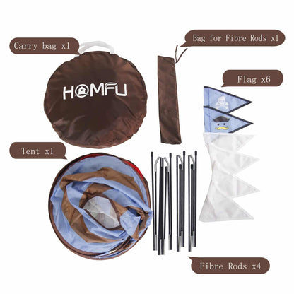 Homfu Play Tent for Kids Castle for Children Boys and Girls Viking Pattern Pop up Tent As