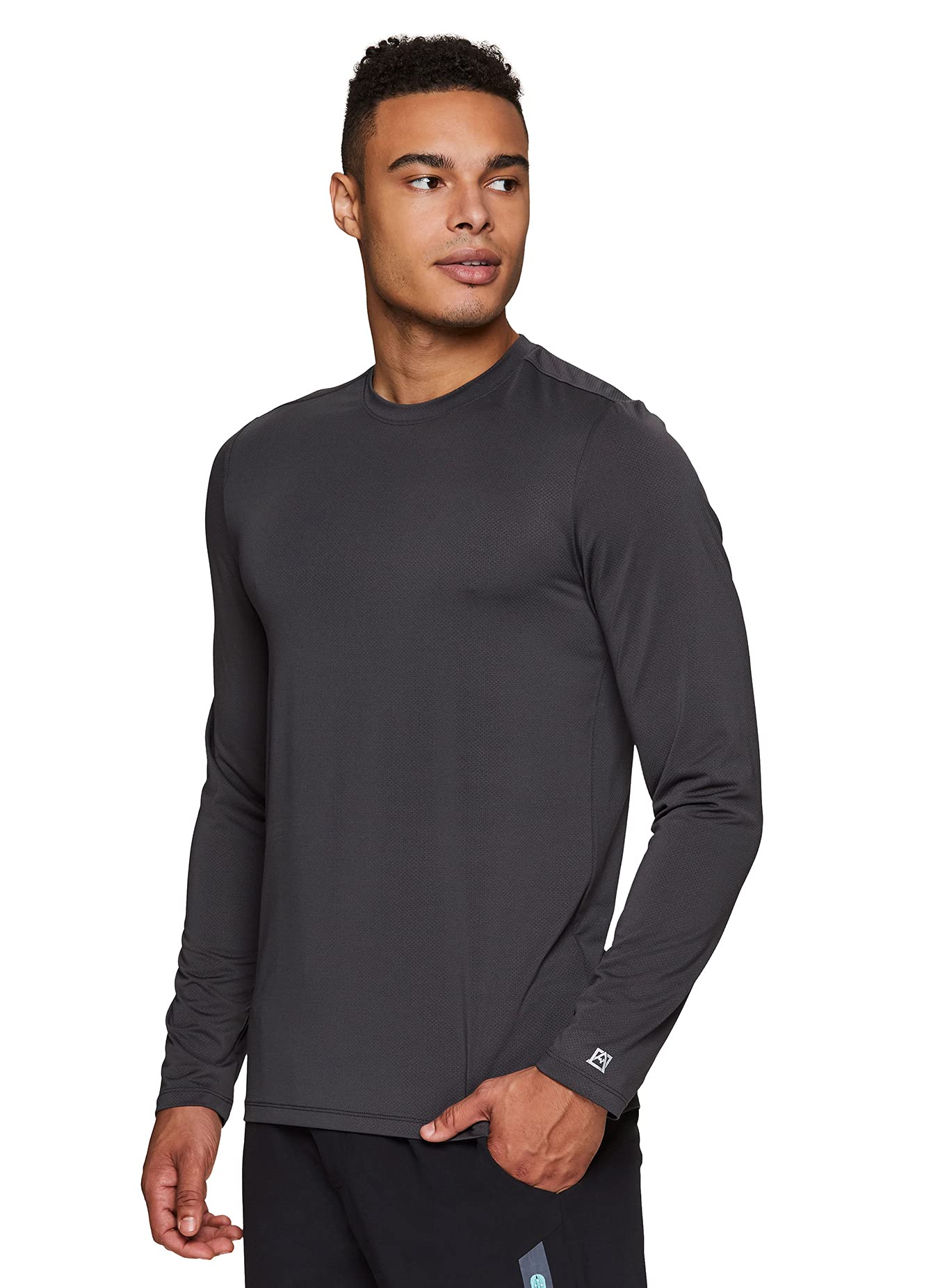 Avalanche Men's Long Sleeve Sun Shirt Fitted Crewneck UPF Protection T-Shirt Charcoal M