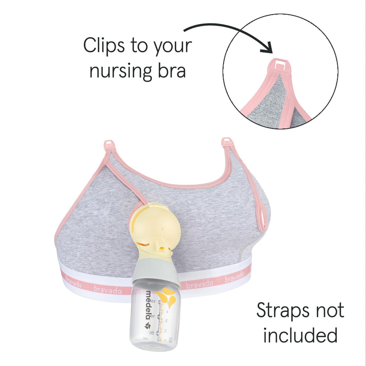 Bravado Designs Sustainable Clip and Pump Hands-Free Pumping Accessory | Dove Heather | M