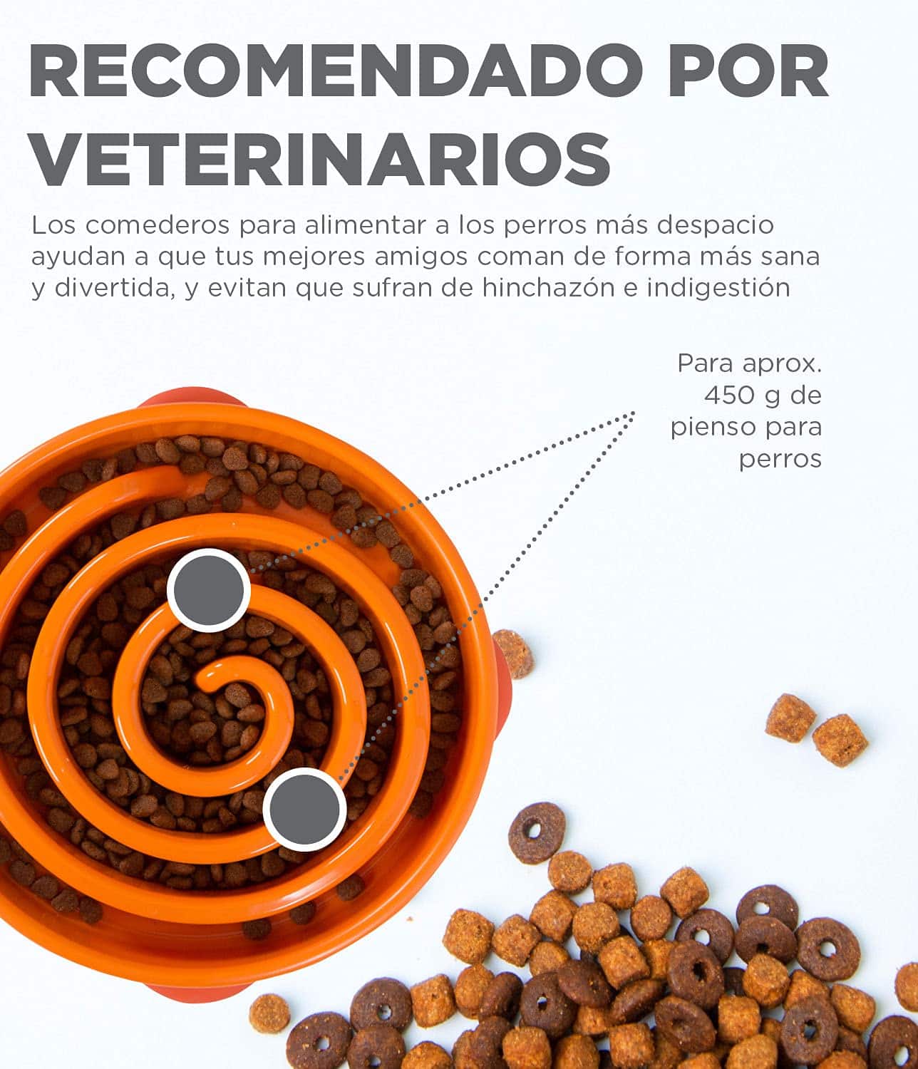 Outward Hound Fun Feeder Slo Bowl, Slow Feeder Dog Bowl, Large/Regular, Orange