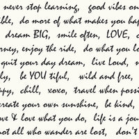 RoomMates Black Dream Big Script Peel and Stick Wallpaper 20.5