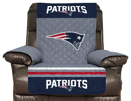 Pegasus Home Fashions NFL New England Patriots Recliner Furniture Protector with Elastic Straps, 80 x 65, Team Color