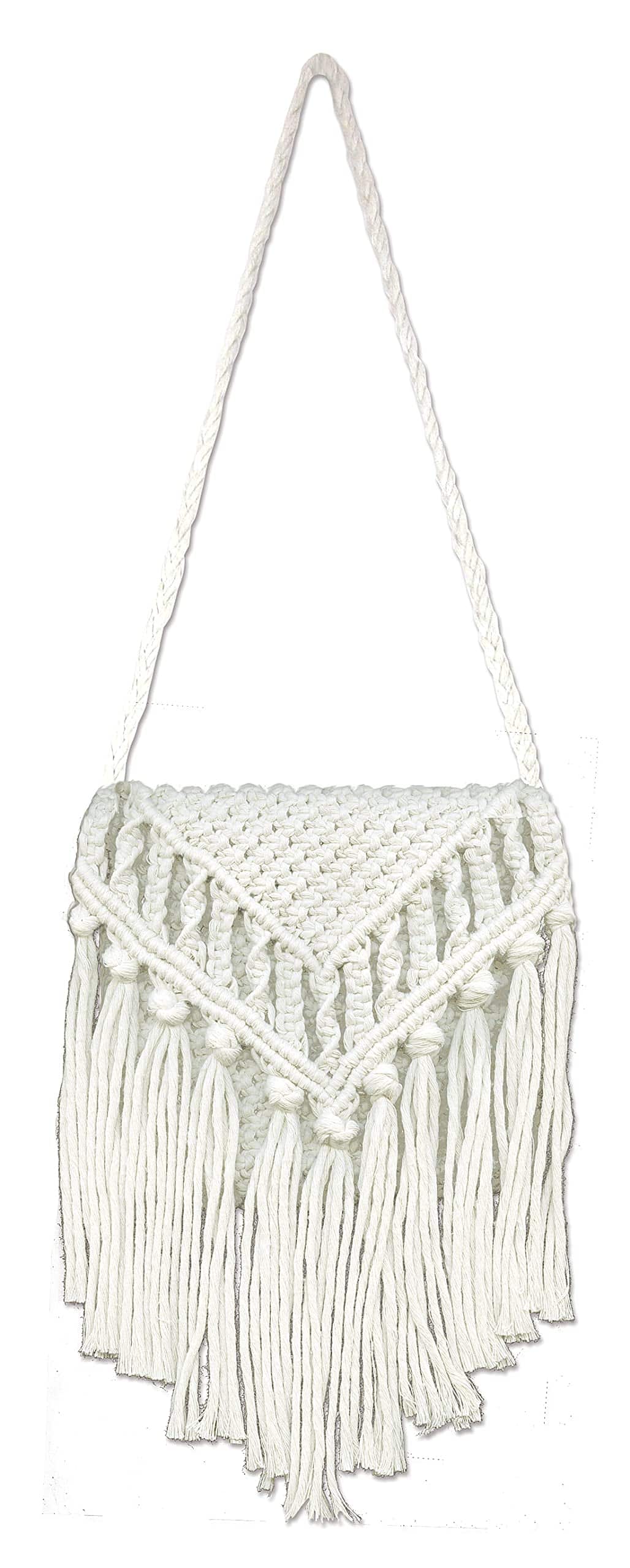 Design Works Crafts Purse Macrame Kit, White