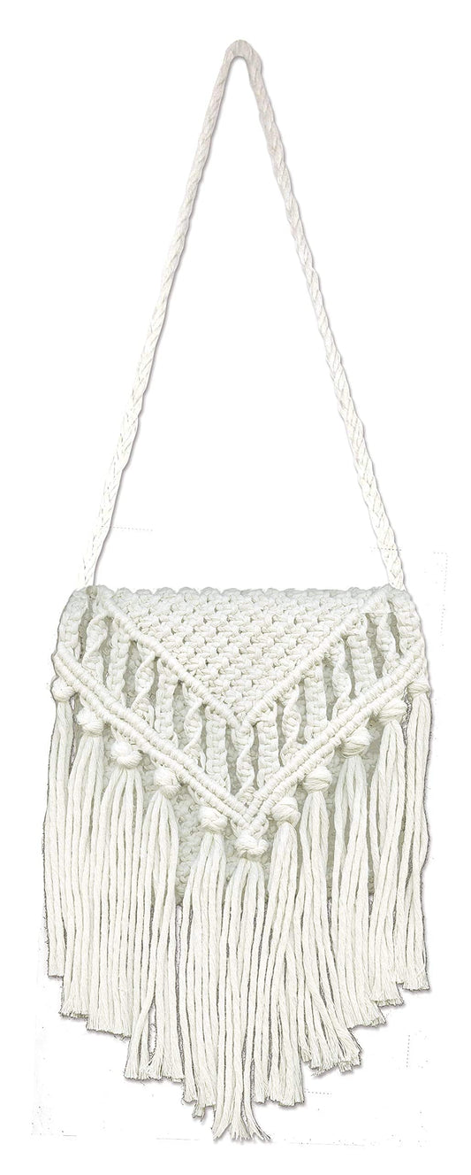 Design Works Crafts Purse Macrame Kit, White