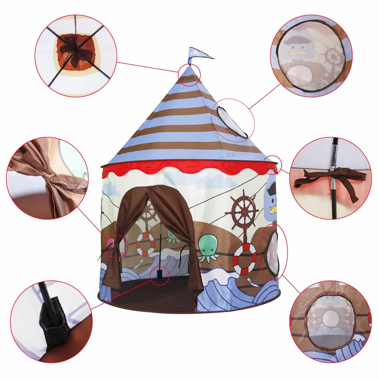 Homfu Play Tent for Kids Castle for Children Boys and Girls Viking Pattern Pop up Tent As