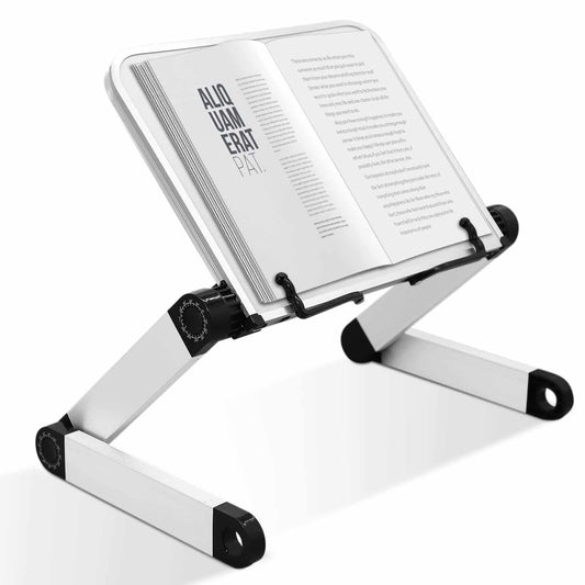 Book Stand Multifunctional Adjustable Laptop Stand Book Holder Tray with Clips Ergonomic Multi Heights Angles Adjustable Cooking Bookstand for Textbook Recipe Magazine Laptop Tablet Portable